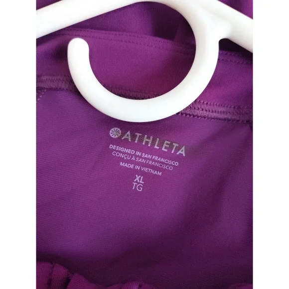 New Athleta One Piece Swimsuit XL Rashguard Purple Long Sleeve NWT Front Zip - Picture 5 of 9